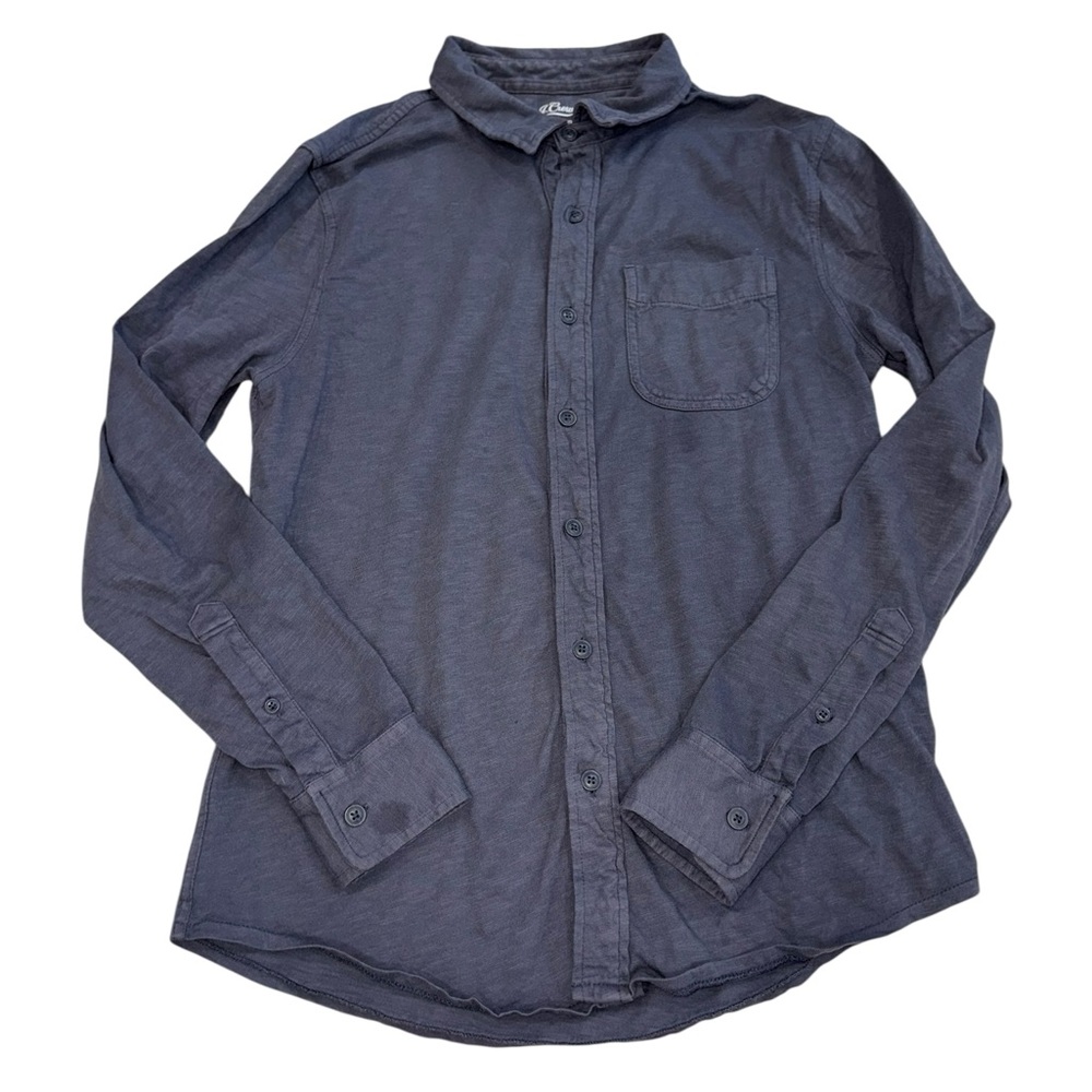 J. Crew Men’s Garment-Dyed Slub Cotton Button Down Shirt - Grey - Size S